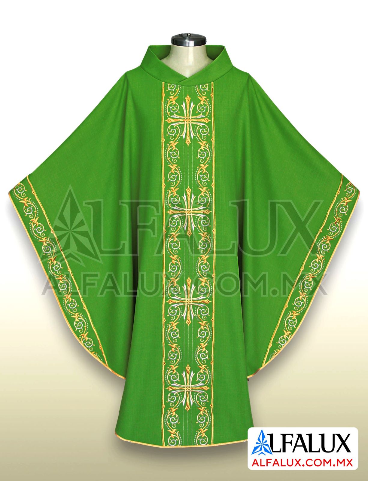 15 Cardenal Alfalux Casulla Central Verde Banderar Laterales 12